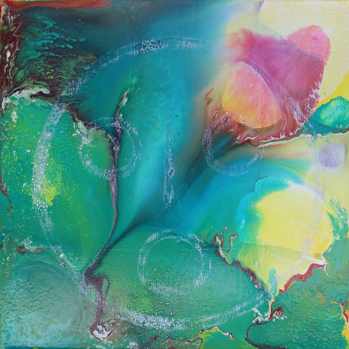 Reflections on a Pond / 60 x 60 cm tabla / Andrew Evans