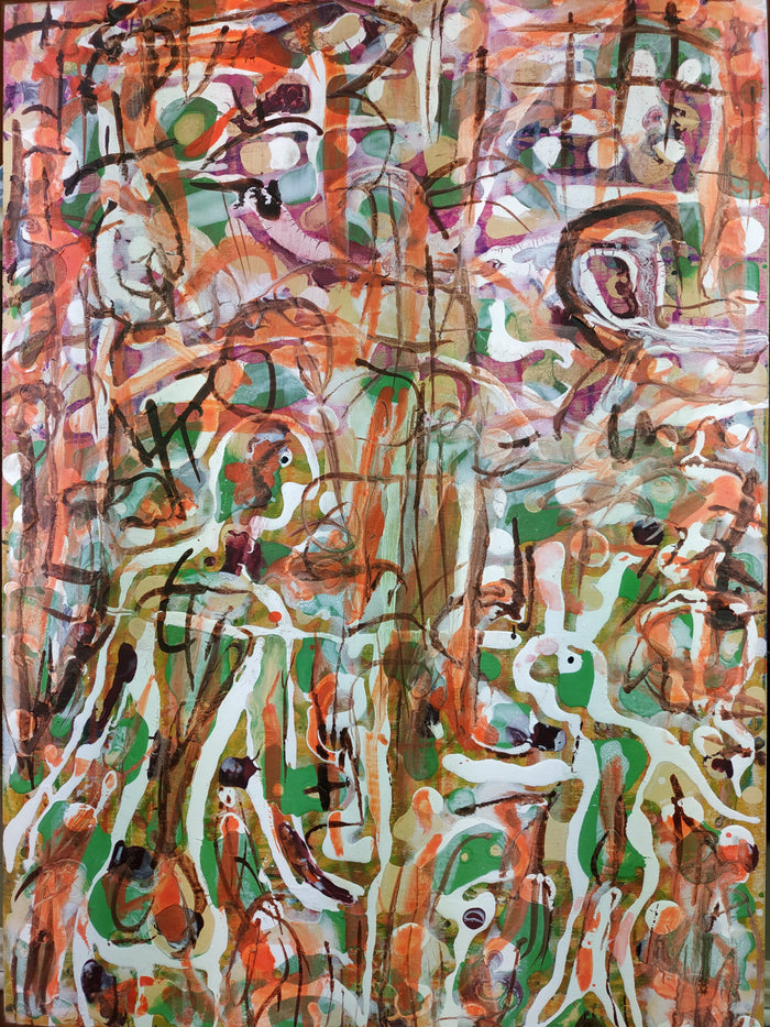 Rabbit party / 30 x 40 cm sobre tabla / Andrew Evans