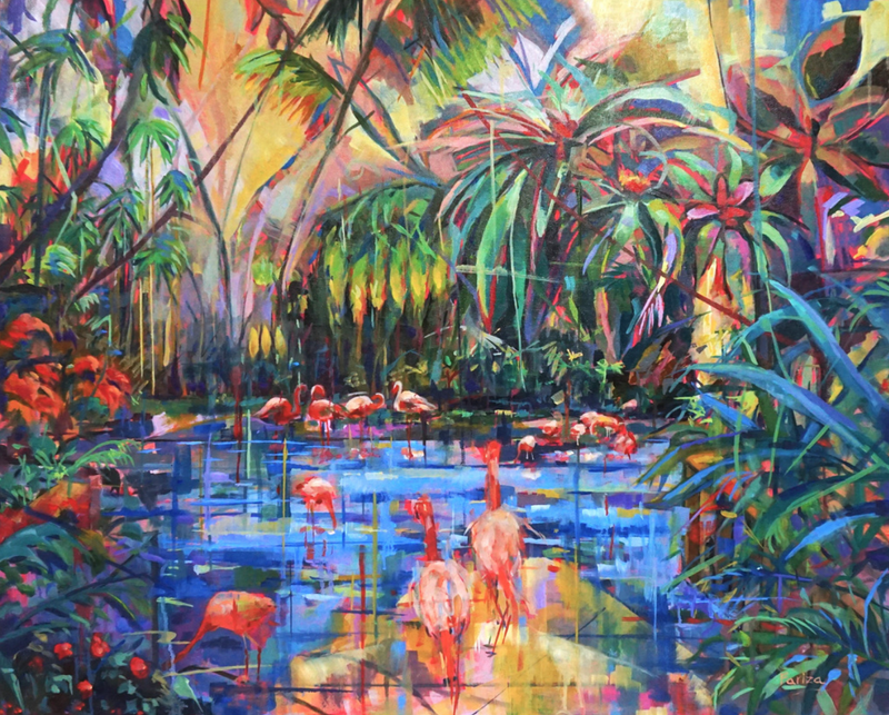El lago azul / Óleo sobre lienzo 100 x 81 cm