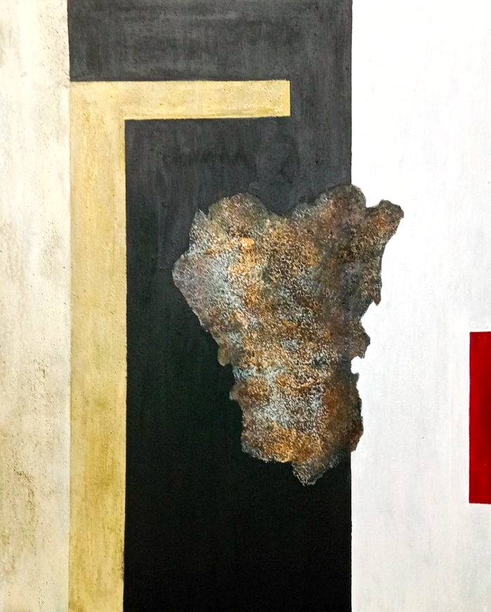 Corazón de Lava nº 11 / Técnica mixta sobre tabla 100 x 81 cm