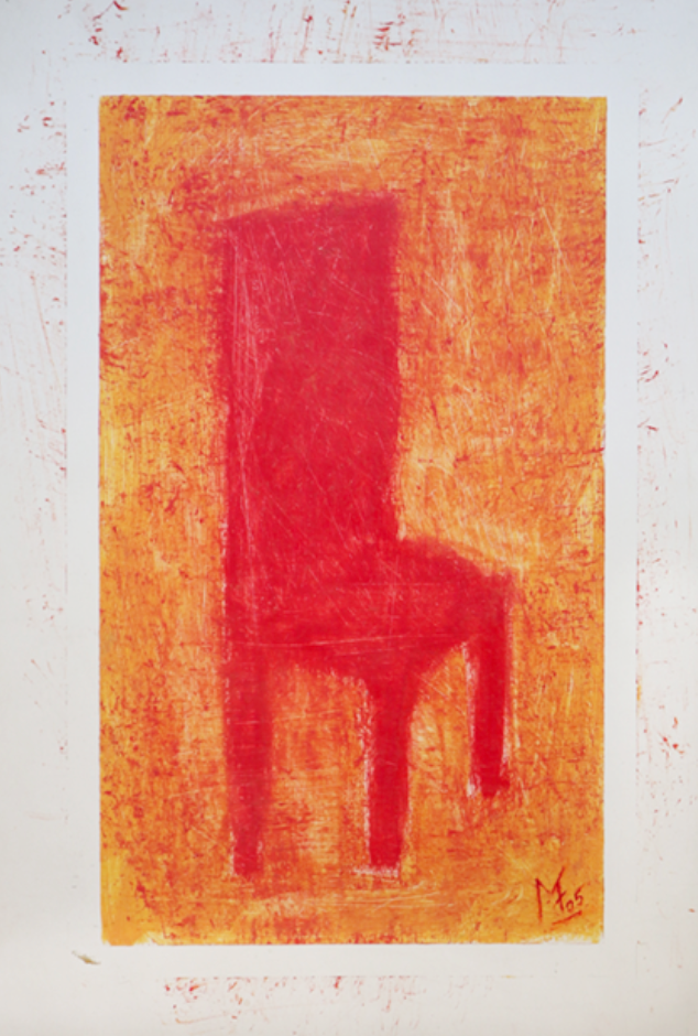 Silla en rojo / 40 x 50 cm / Mario Ferrari