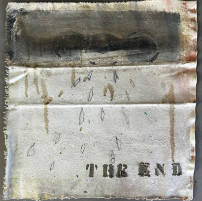 The end / lienzo montado sobre tabla 35x17 cm / V. Mourelo