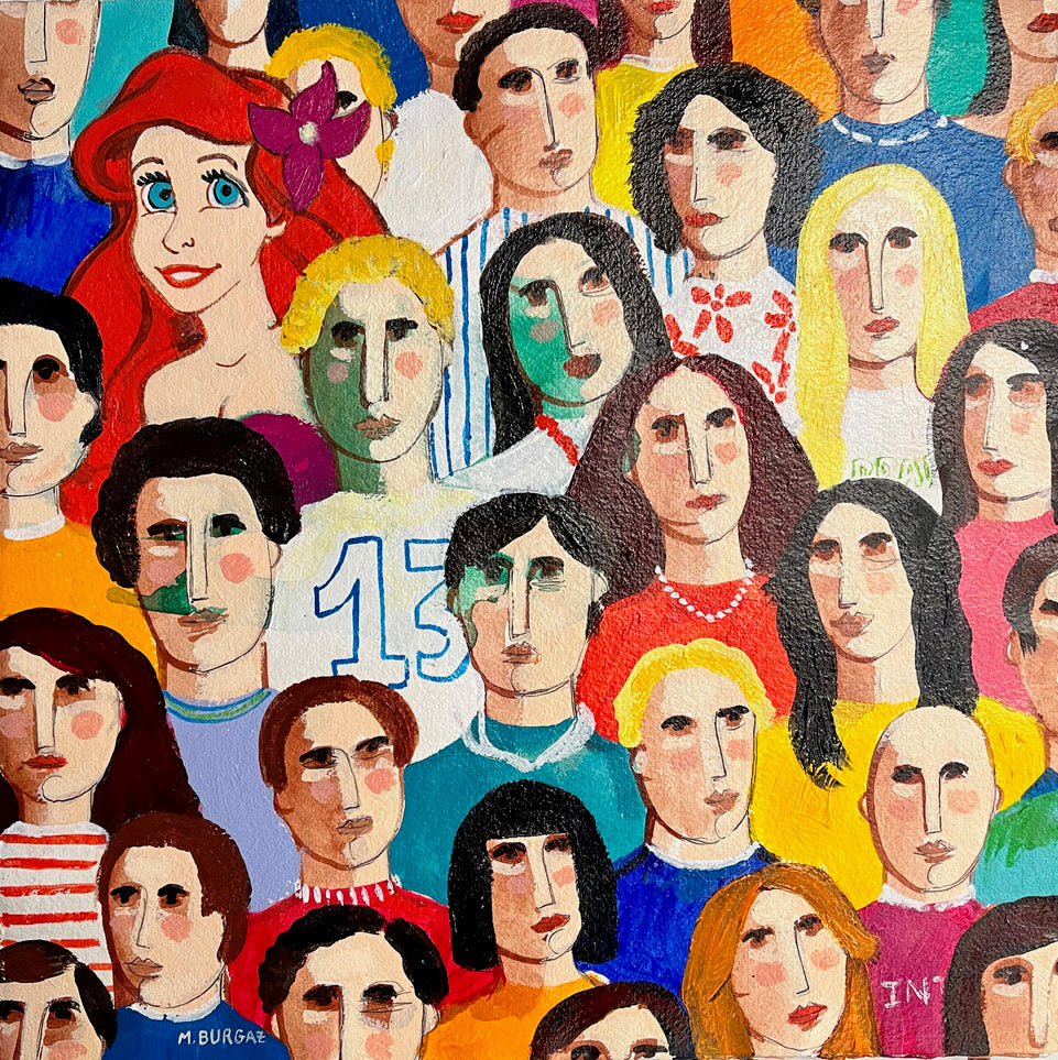 Gente con La Sirenita / 30 x 30 cm / María Burgaz