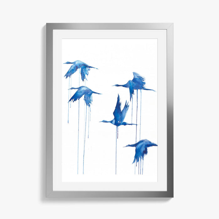 Garzas Azules - Lámina original, Águeda Ibisate Delmiro