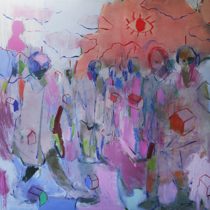 Casas Voladoras / 130 x 130 cm óleo sobre lienzo / V. Mourelo
