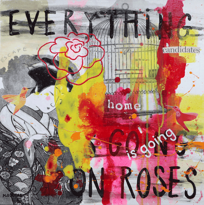 Everything is going on roses / Obra sobre lienzo 40 x 40 cm / María Burgaz